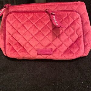 VERA BRADLEY “Compact Organizer” Majestic Magenta Quilted Velvet Zips/Mesh NWOT